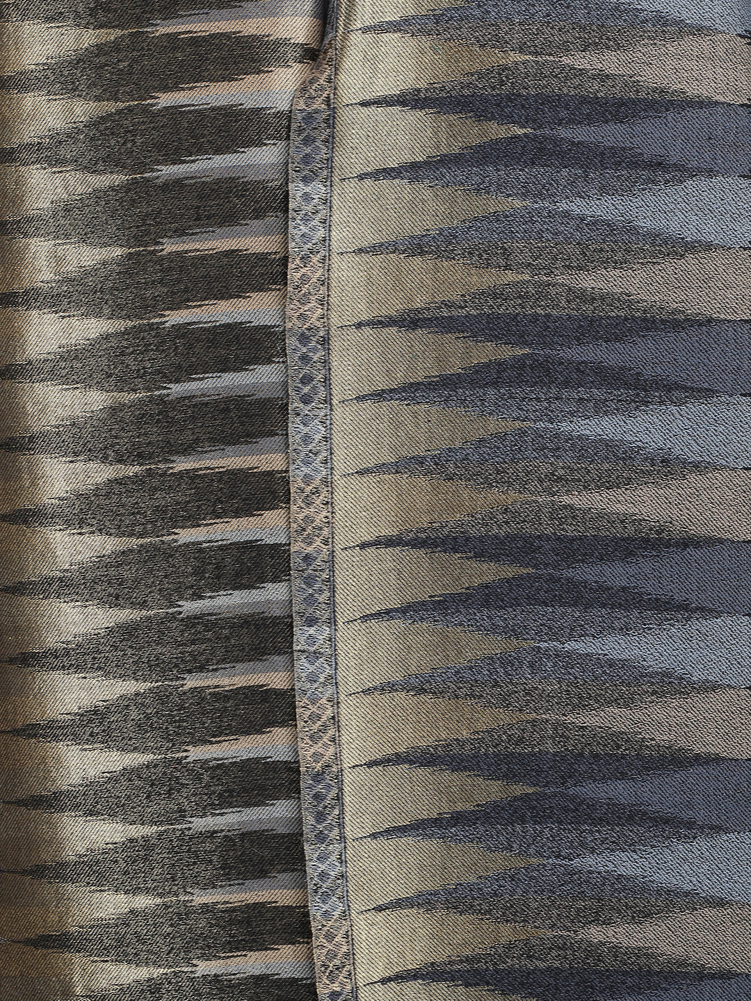 Black Zari Leheriya 100% Fine Wool Stole - Reversible- 365