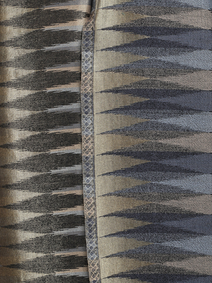 Black Zari Leheriya 100% Fine Wool Stole - Reversible- 365