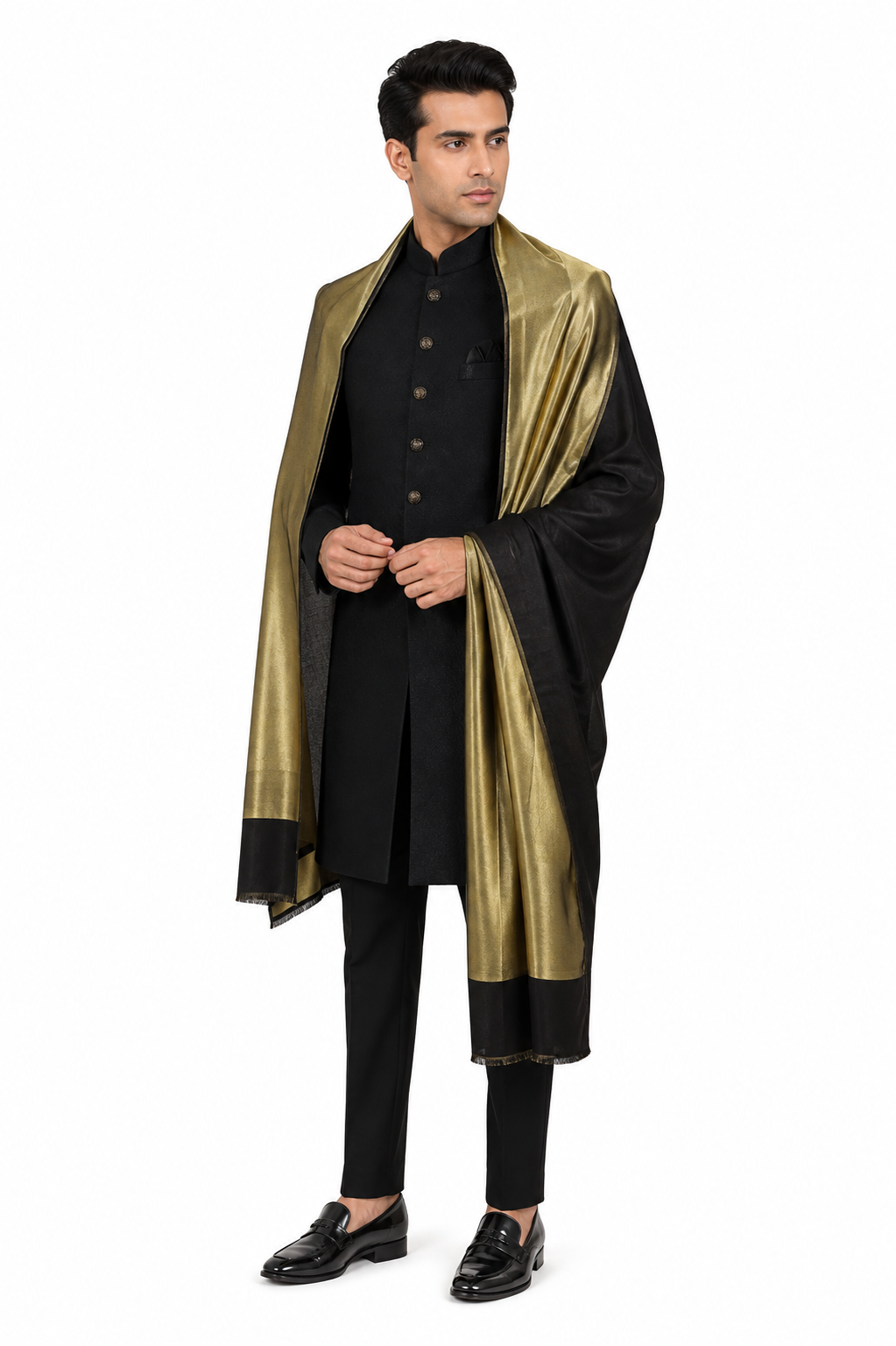 The Noir & Champagne Gold— His & Her Stole Gift Set- 02