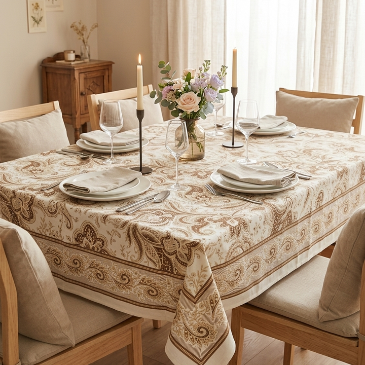Jaipuri 6 Seater Cotton Table Cover  - 7906