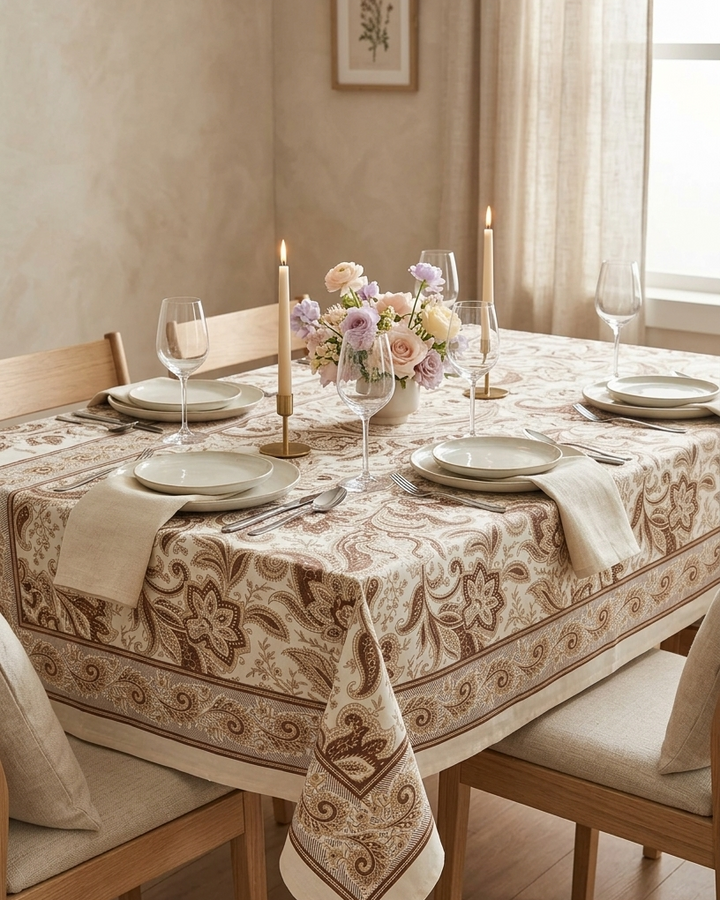 Jaipuri 6 Seater Cotton Table Cover(60 X 90 Inches) - 7909