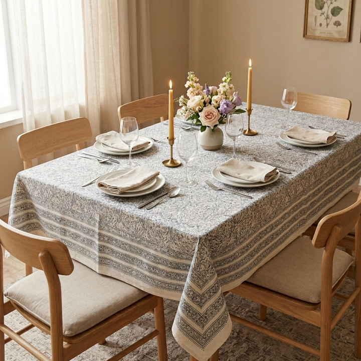 Jaipuri Square Cotton Table Cover - 8173