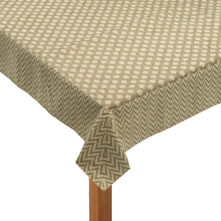 Camel Mogra Motif 100% Cotton 4 Seater Table Cover(40 x 60 Inches)
