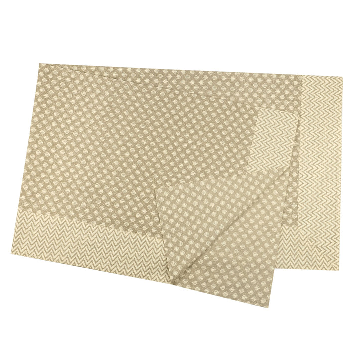 Camel Mogra Motif 100% Cotton 4 Seater Table Cover(40 x 60 Inches)