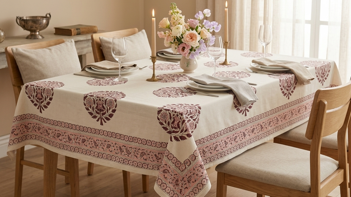 Jaipuri 6 Seater Cotton Table Cover(60 X 90 Inches) - 103