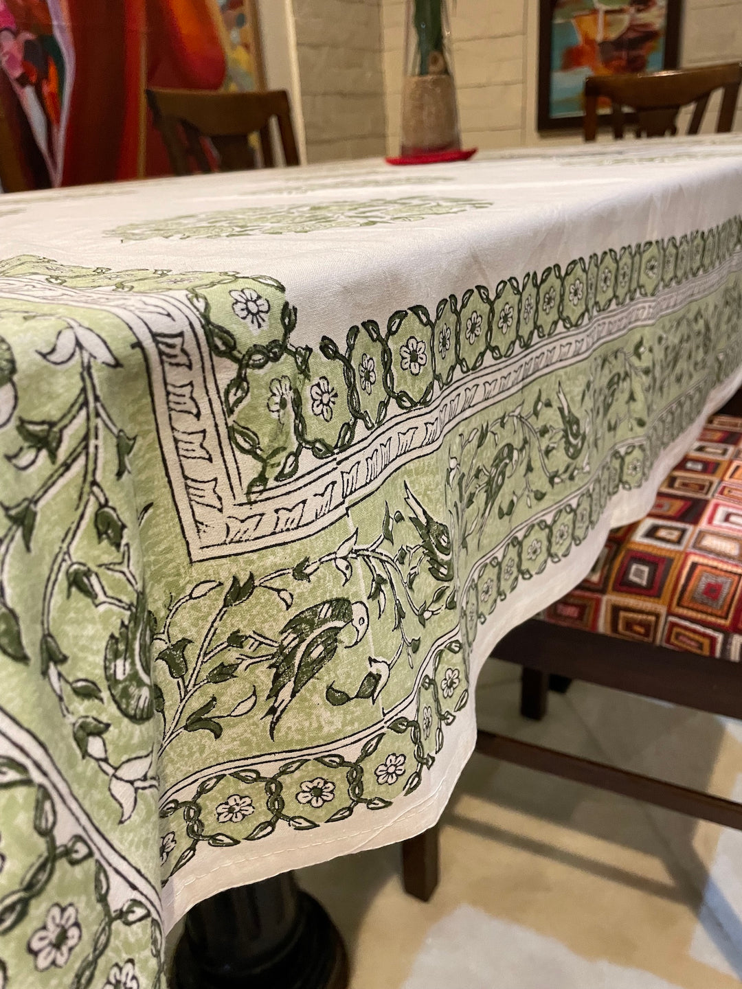 Jaipuri Square Cotton Table Cover(40 X 40 Inches) - 107