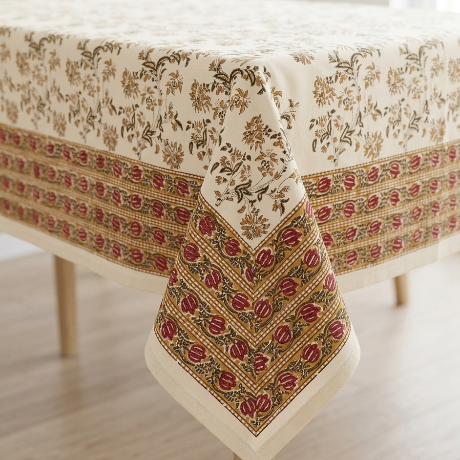 Jaipuri 6 Seater Cotton Table Cover(60 X 90 Inches) - 112