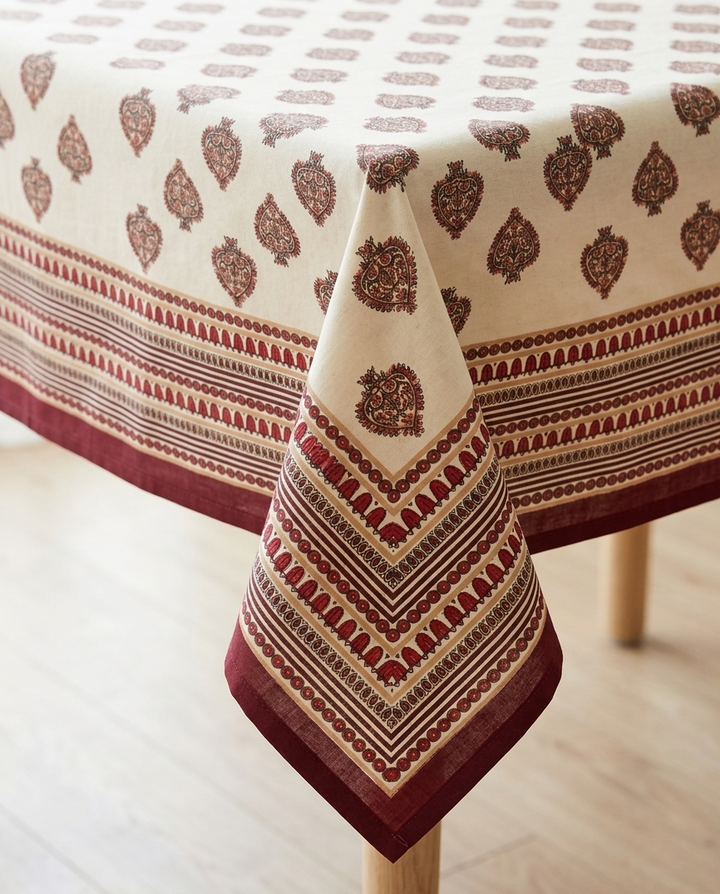 Jaipuri 6 Seater Cotton Table Cover(60 X 90 Inches) - 131