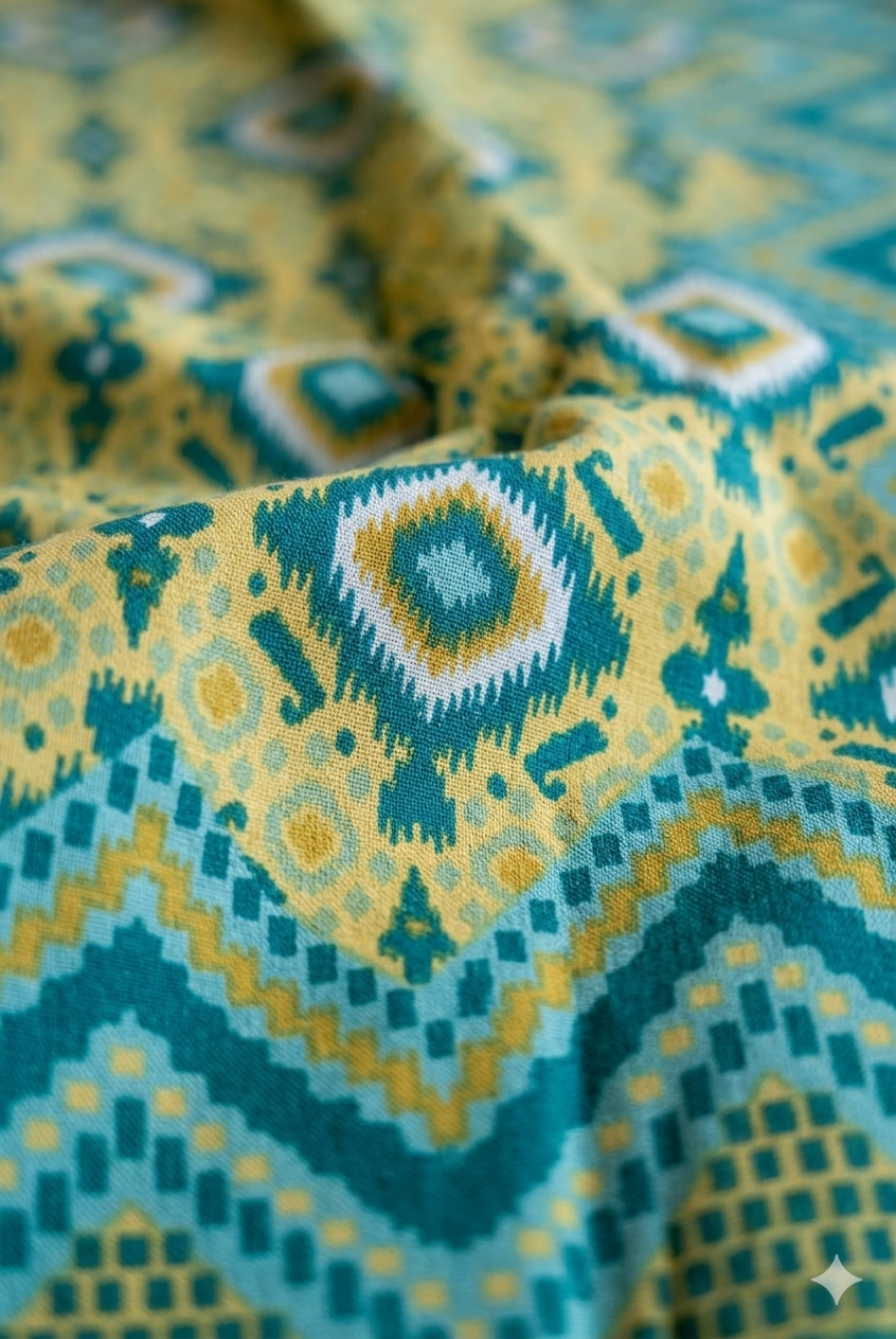 Tarang 100% Cotton 6 Seater Table Cover(60 x 90 inches)- Blue