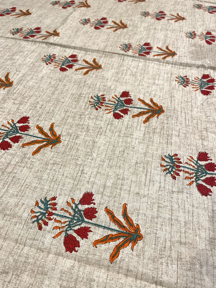 Fuljhari 100% Cotton 8 Seater Table Cover(60 x 108 inches)- Red