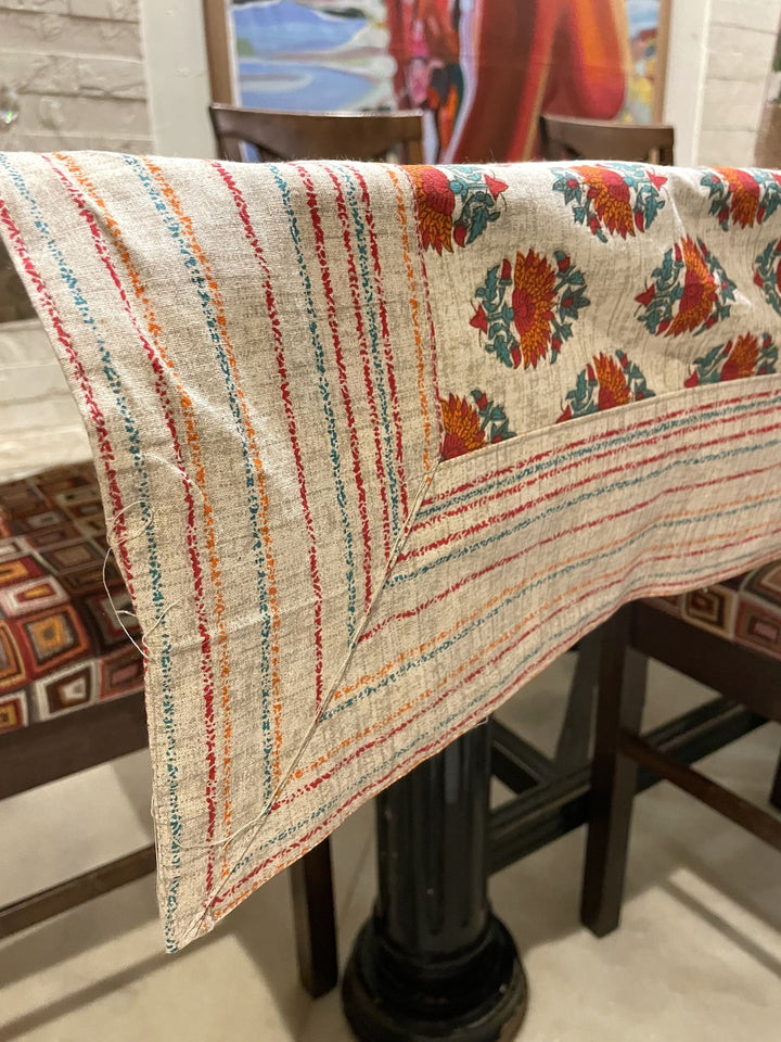 Gulbahar 100% Cotton 8 Seater Table Cover- Red