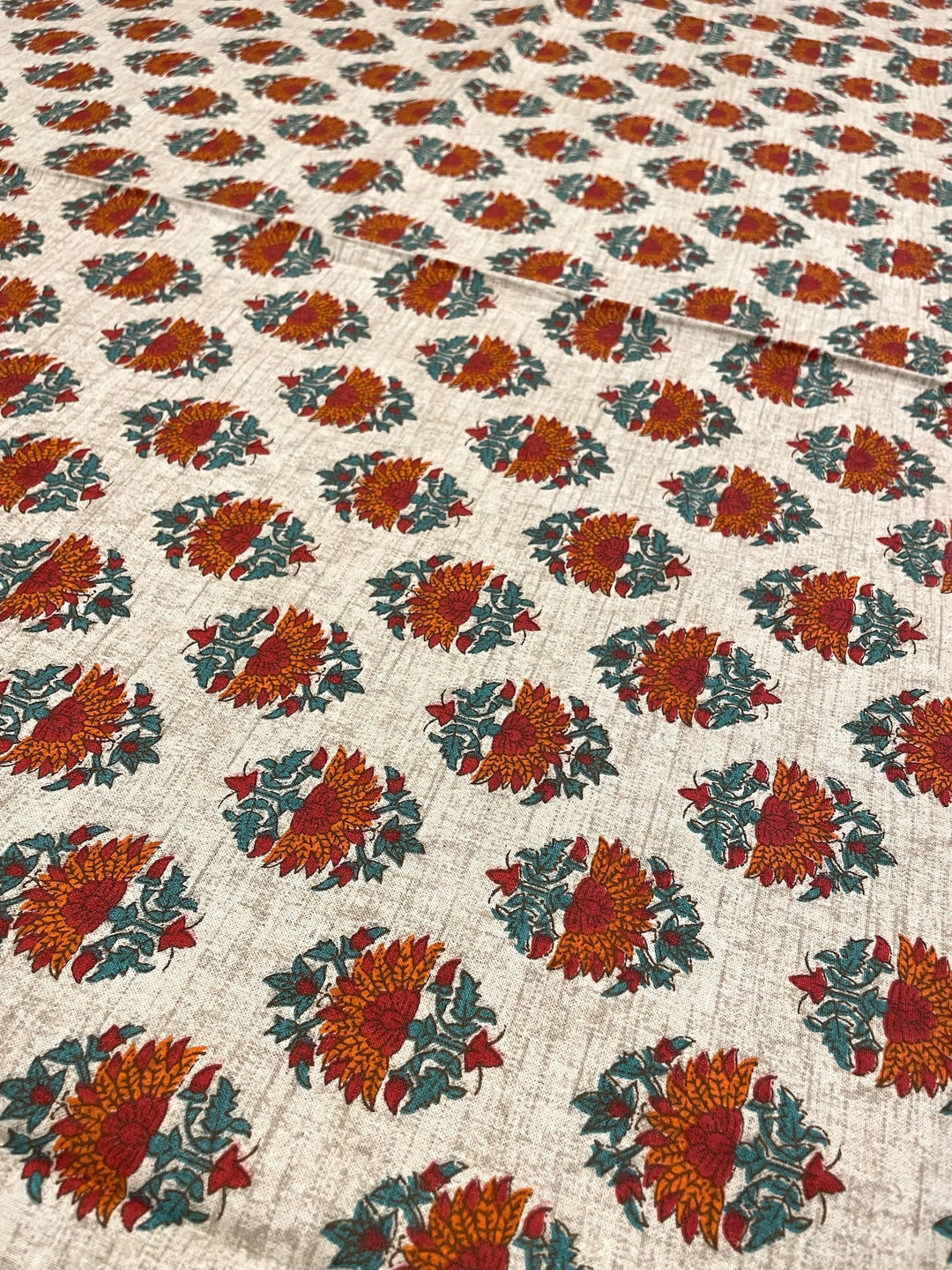 Gulbahar 100% Cotton 8 Seater Table Cover- Red