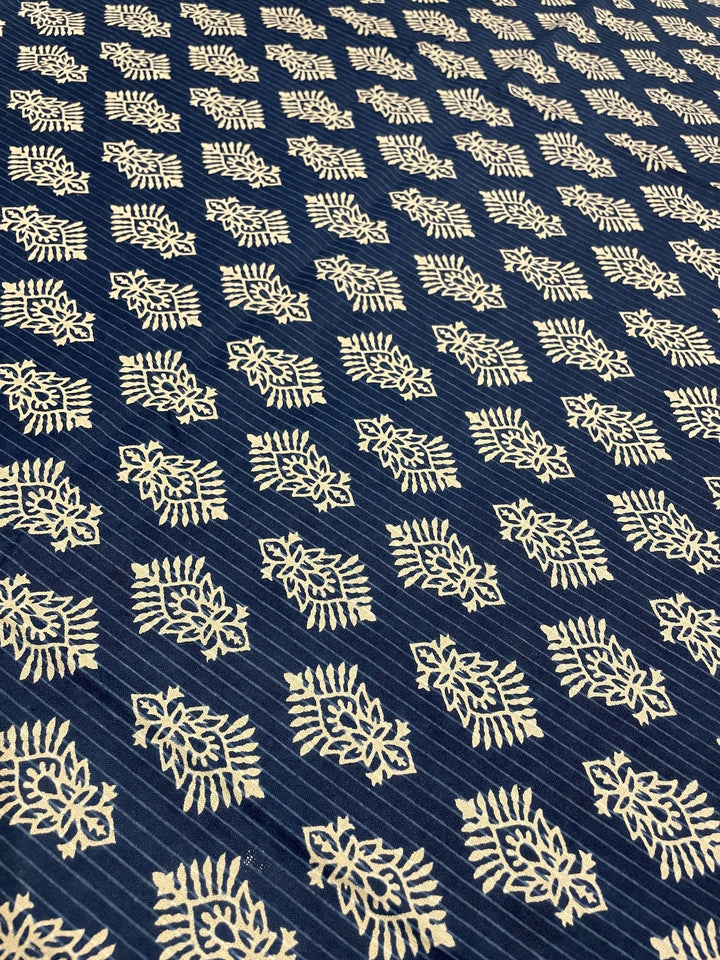 Blue Mogra Motif 100% Cotton 6 Seater Table Cover(60 x 90 inches)
