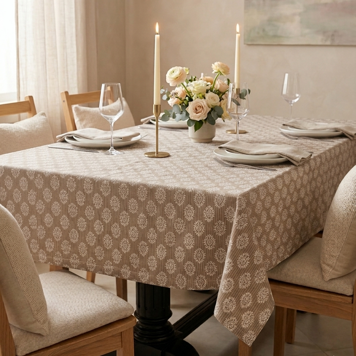Camel Surya Ashoka 100% Cotton Square Table Cover (40 x 40 Inches)