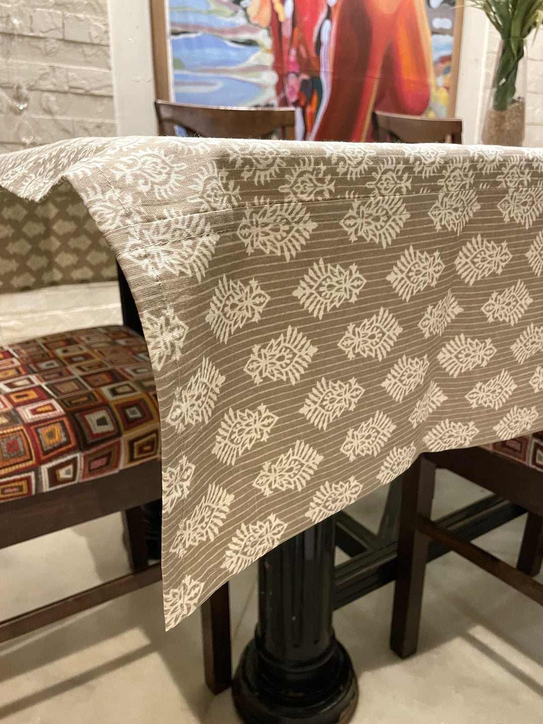 Camel Surya Ashoka 100% Cotton 6 Seater Table Cover(60 x 90 inches)