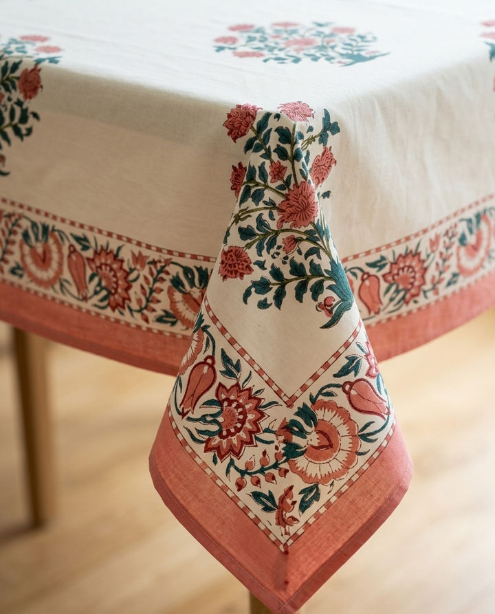 Gulzar 100% Cotton 6 Seater Table Cover (60 x 90 Inches)