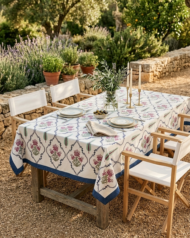 Jaipuri 6 Seater Cotton Dining Table Cover(60 X 90 Inches) - 222