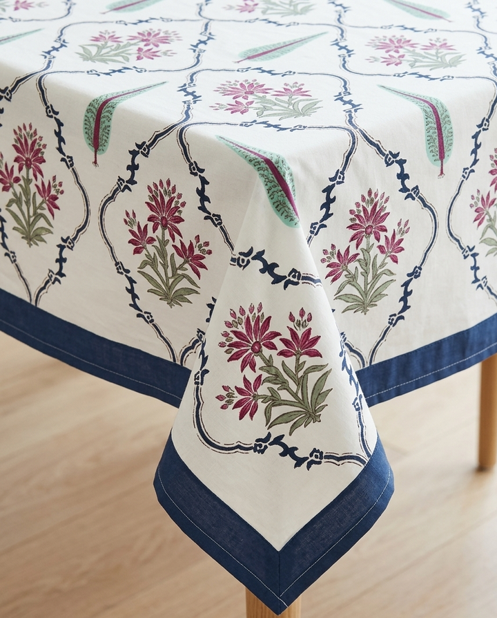 Jaipuri 6 Seater Cotton Dining Table Cover(60 X 90 Inches) - 222