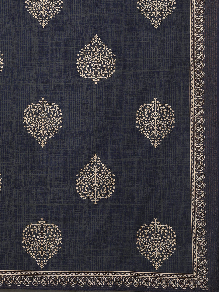 Gold Noor 6 Seater Table Cover - Navy- 234