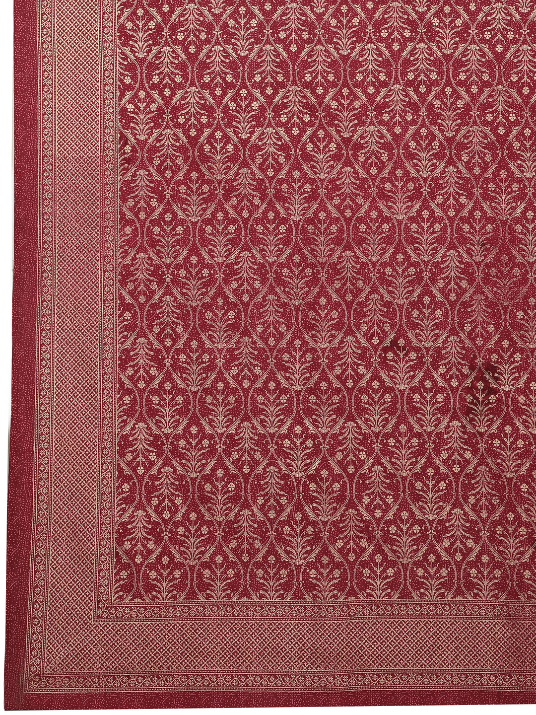 Gold Gulnaar 6 Seater Table Cover - Maroon- 237