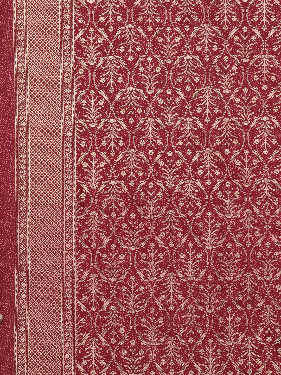 Gold Gulnaar 6 Seater Table Cover - Maroon- 237