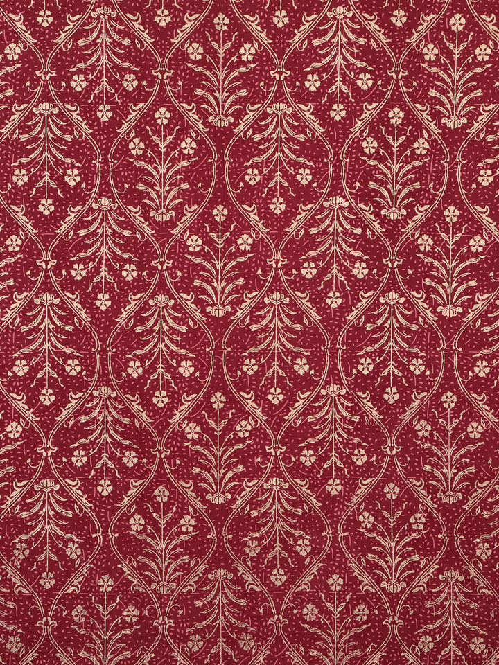 Gold Gulnaar 6 Seater Table Cover - Maroon- 237