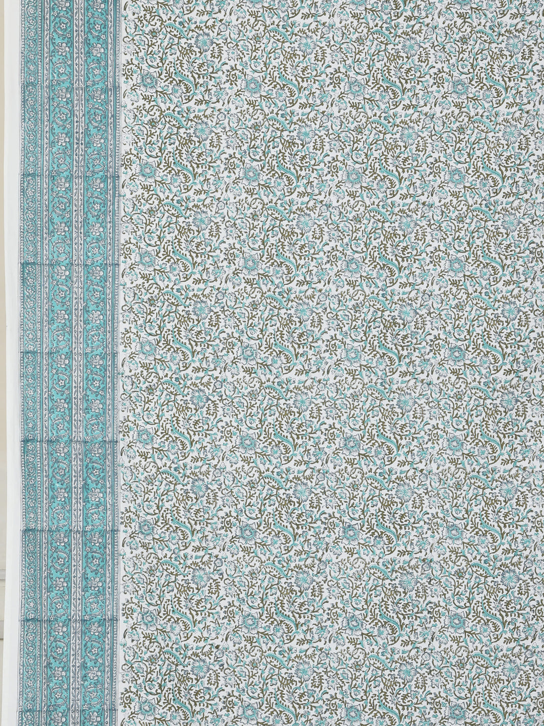 Navy Blue Heritage Bloom Table Cover Hand Block -240