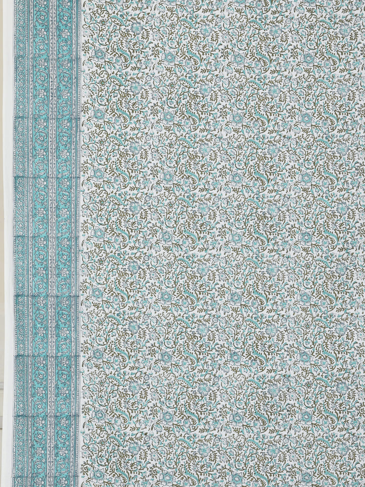 Navy Blue Heritage Bloom Table Cover Hand Block -240