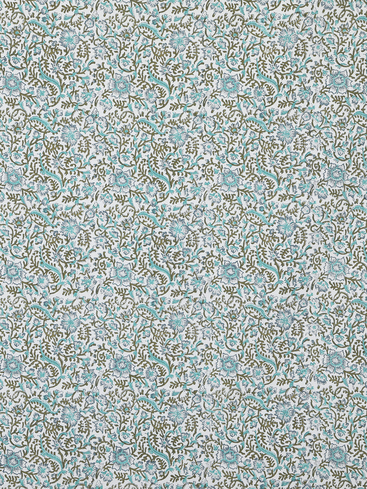 Navy Blue Heritage Bloom Table Cover Hand Block -240