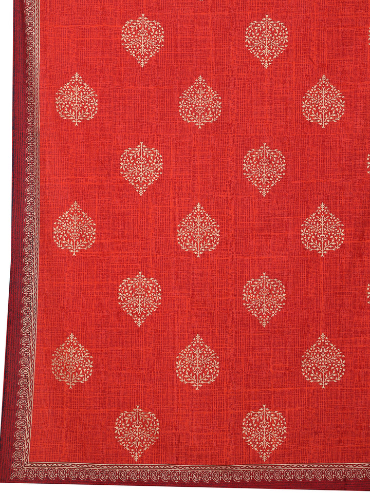 Gold Noor 6 Seater Table Cover - Red - 241
