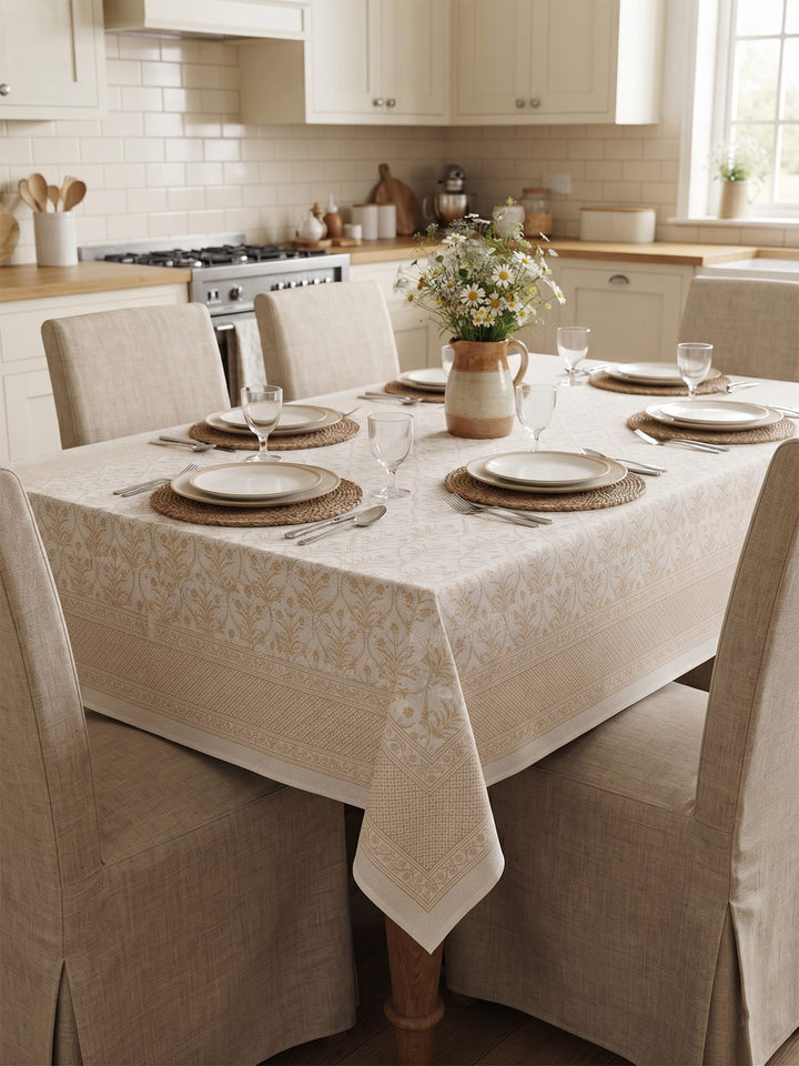 Gold Gulnaar 6 Seater Table Cover - Yellow- 242
