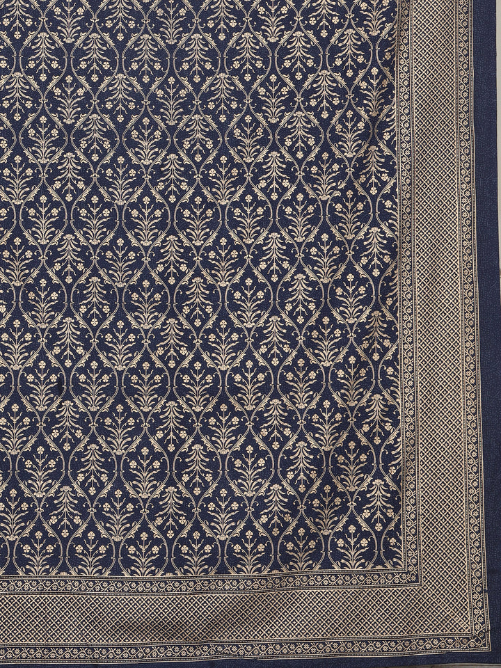 Gold Gulnaar 6 Seater Table Cover - Navy - 246