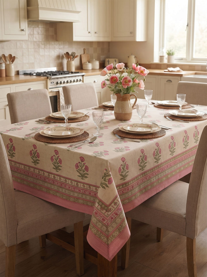 Pink Bloom 6 Seater Table Cover- 247
