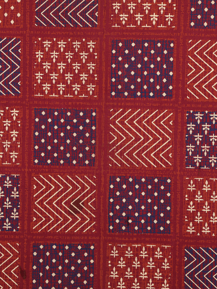 Gold Naqsh 6 Seater Table Cover - Maroon- 248