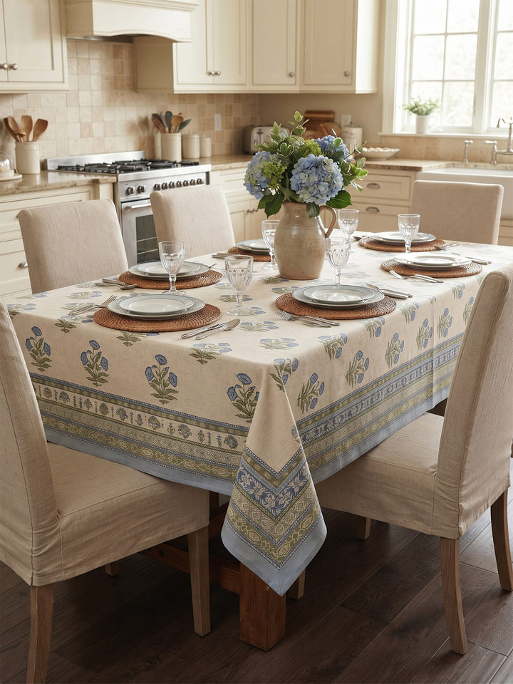 Blue Vintage Bloom 6 Seater Table Cover - 250