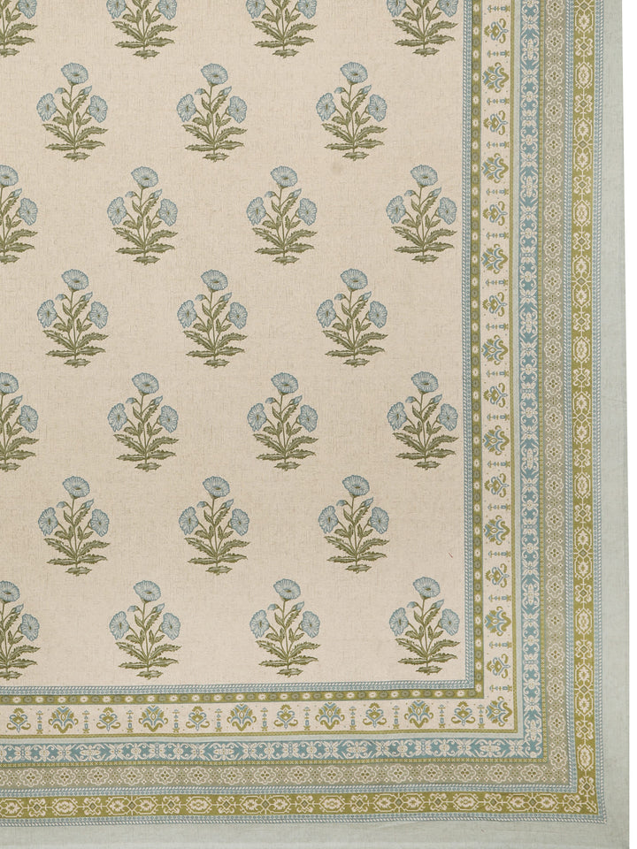 Sky Blue Vintage Bloom 6 Seater Table Cover - 251