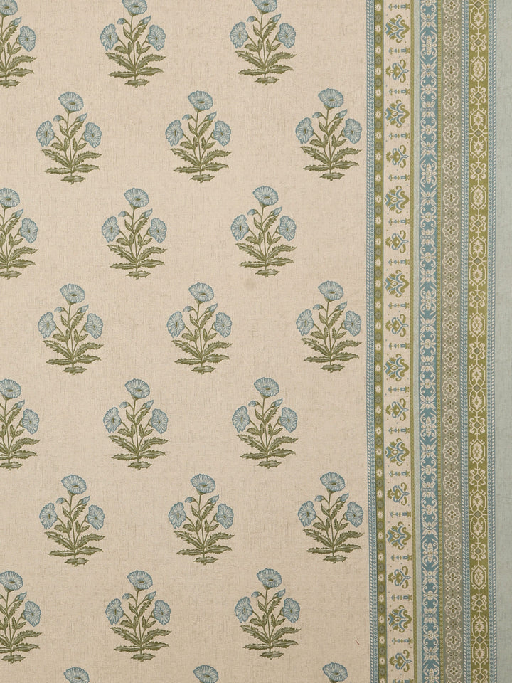 Sky Blue Vintage Bloom 6 Seater Table Cover - 251