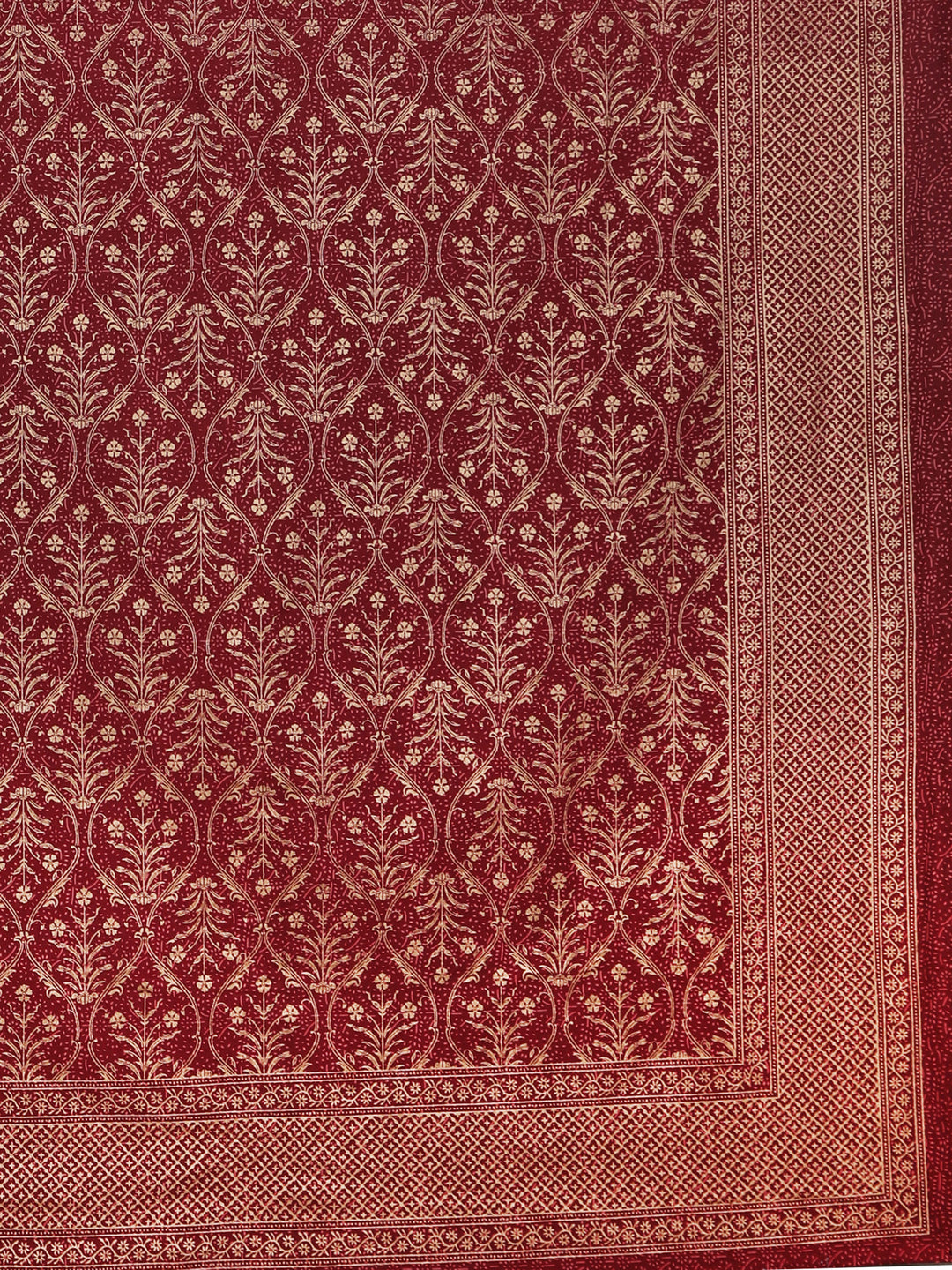 Gold Gulnaar 6 Seater Table Cover - Maroon- 252
