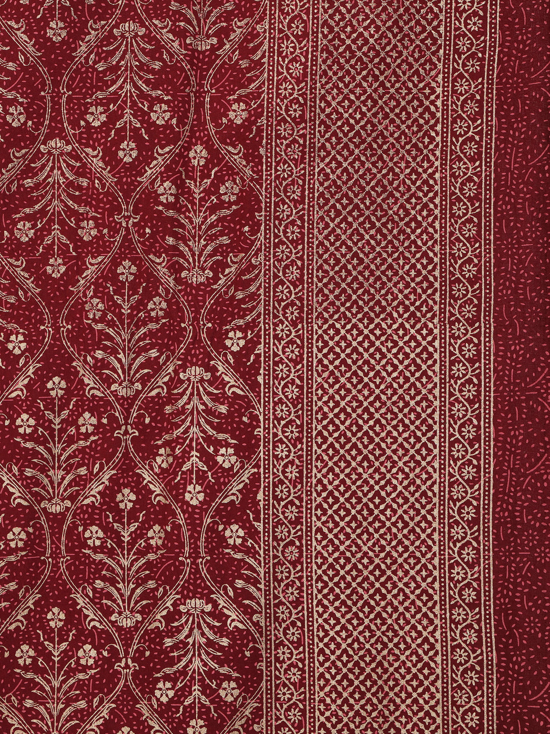 Gold Gulnaar 6 Seater Table Cover - Maroon- 252