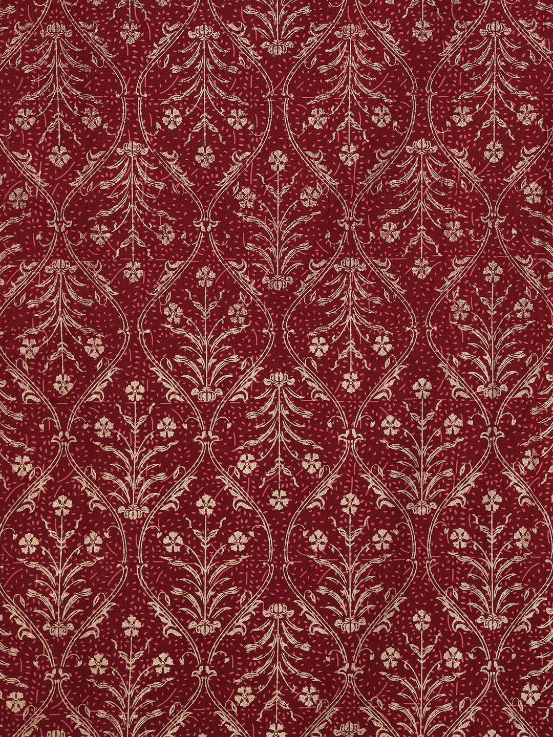 Gold Gulnaar 6 Seater Table Cover - Maroon- 252