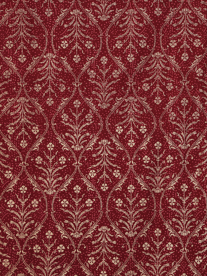 Gold Gulnaar 6 Seater Table Cover - Maroon- 252