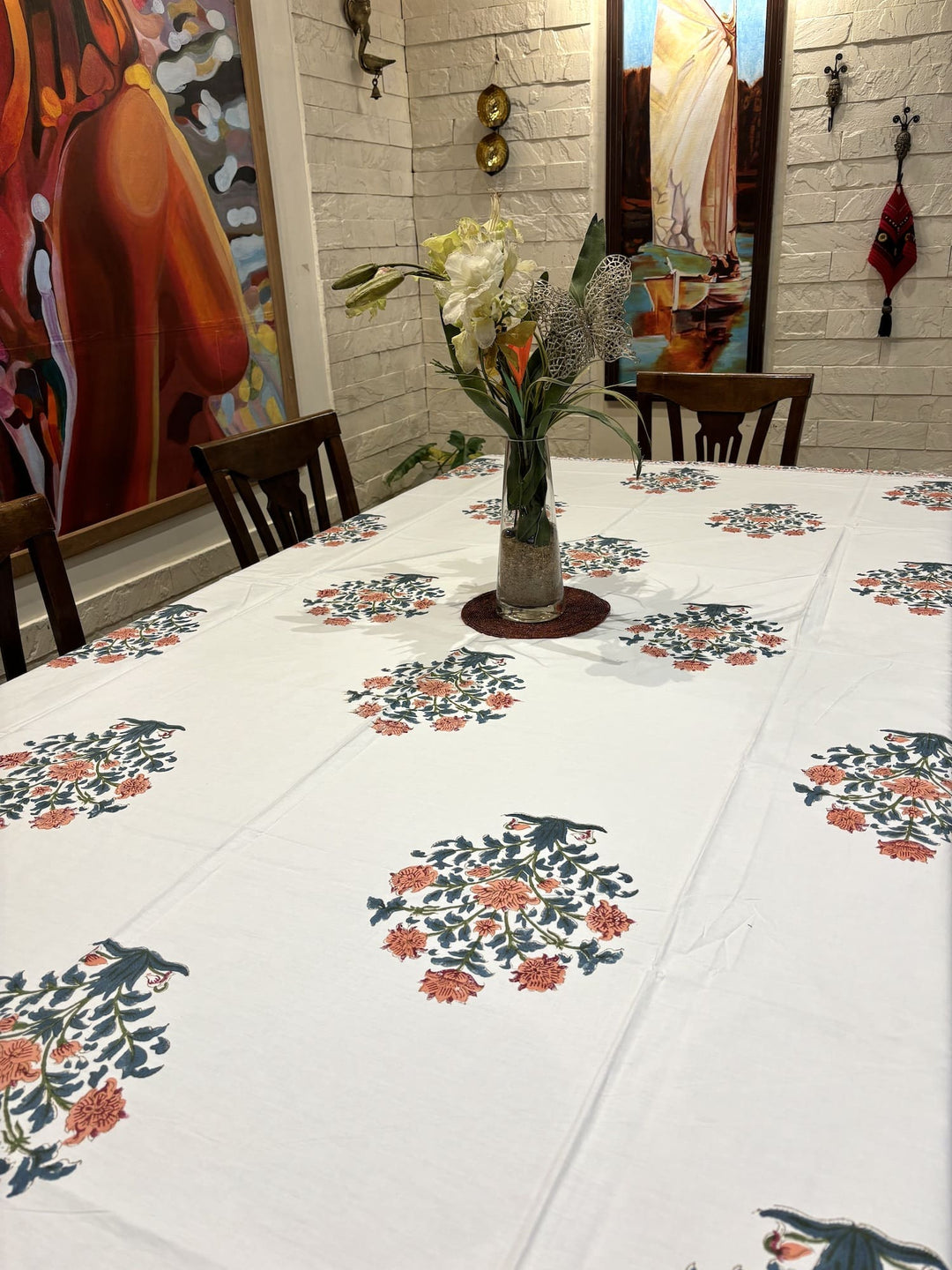 Gulzar 100% Cotton 8 Seater Table Cover (60 x 108 inches)