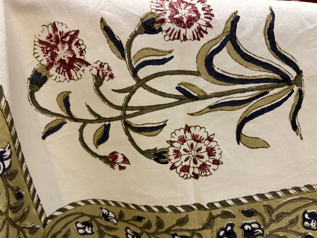 Gulzar 100% Cotton 8 Seater Table Cover - Palash