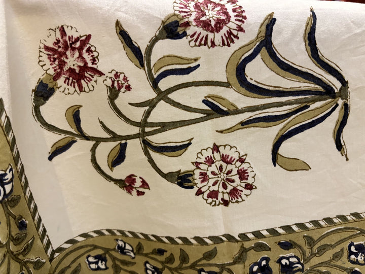 Gulzar 100% Cotton 8 Seater Table Cover - Palash