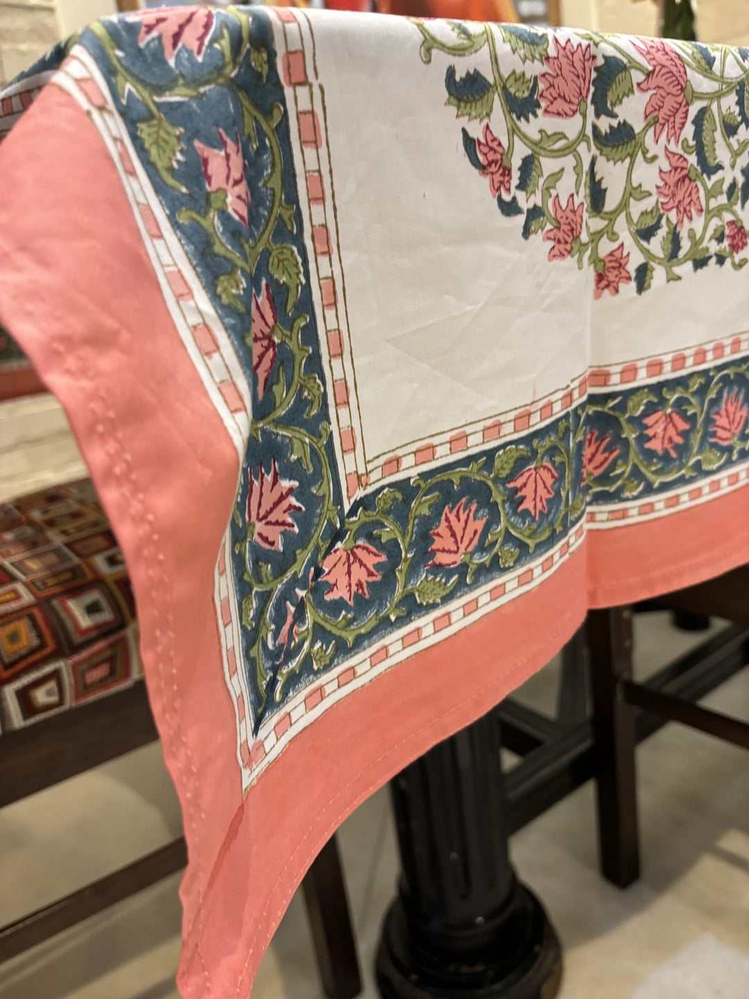 Gulzar 100% Cotton 8 Seater Table Cover(60 x 108 inches) - Chandini