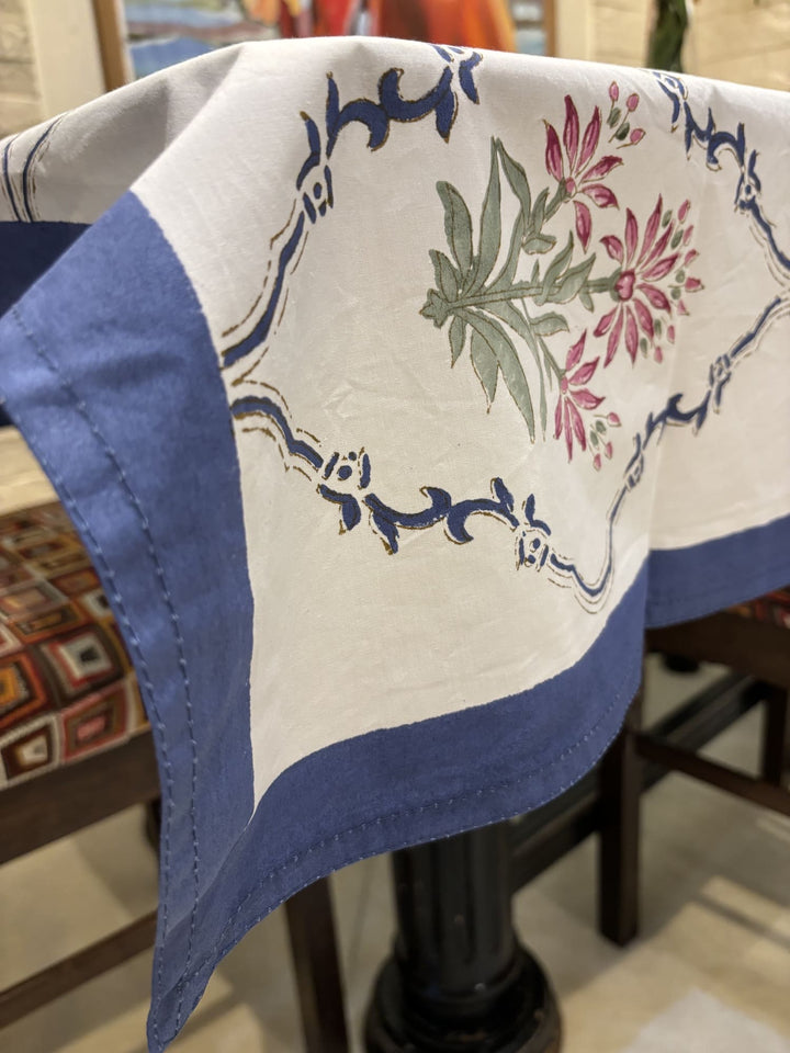 Gulzar 100% Cotton 8 Seater Table Cover - Gulmohar