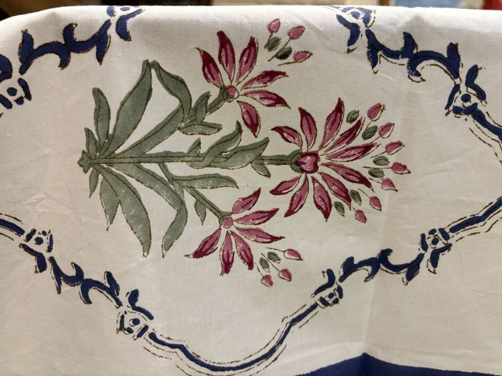 Gulzar 100% Cotton 8 Seater Table Cover - Gulmohar