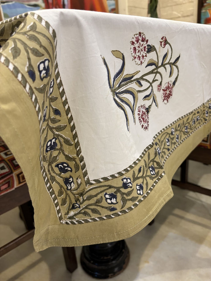 Gulzar 100% Cotton 8 Seater Table Cover - Palash