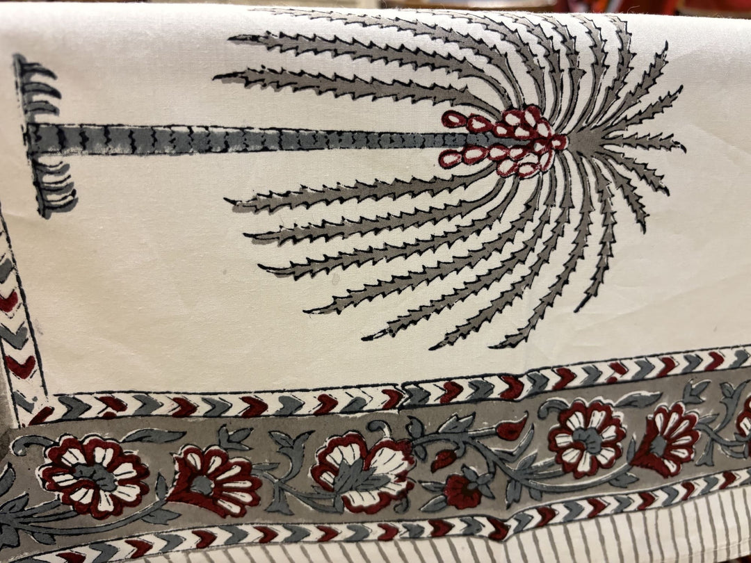 Gulzar 100% Cotton 8 Seater Table Cover(60 x 108 inches)- Palm