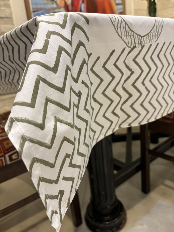 Gulzar 100% Cotton 6 Seater Table Cover(60 x 90 Inches) - Ashoka Kamal